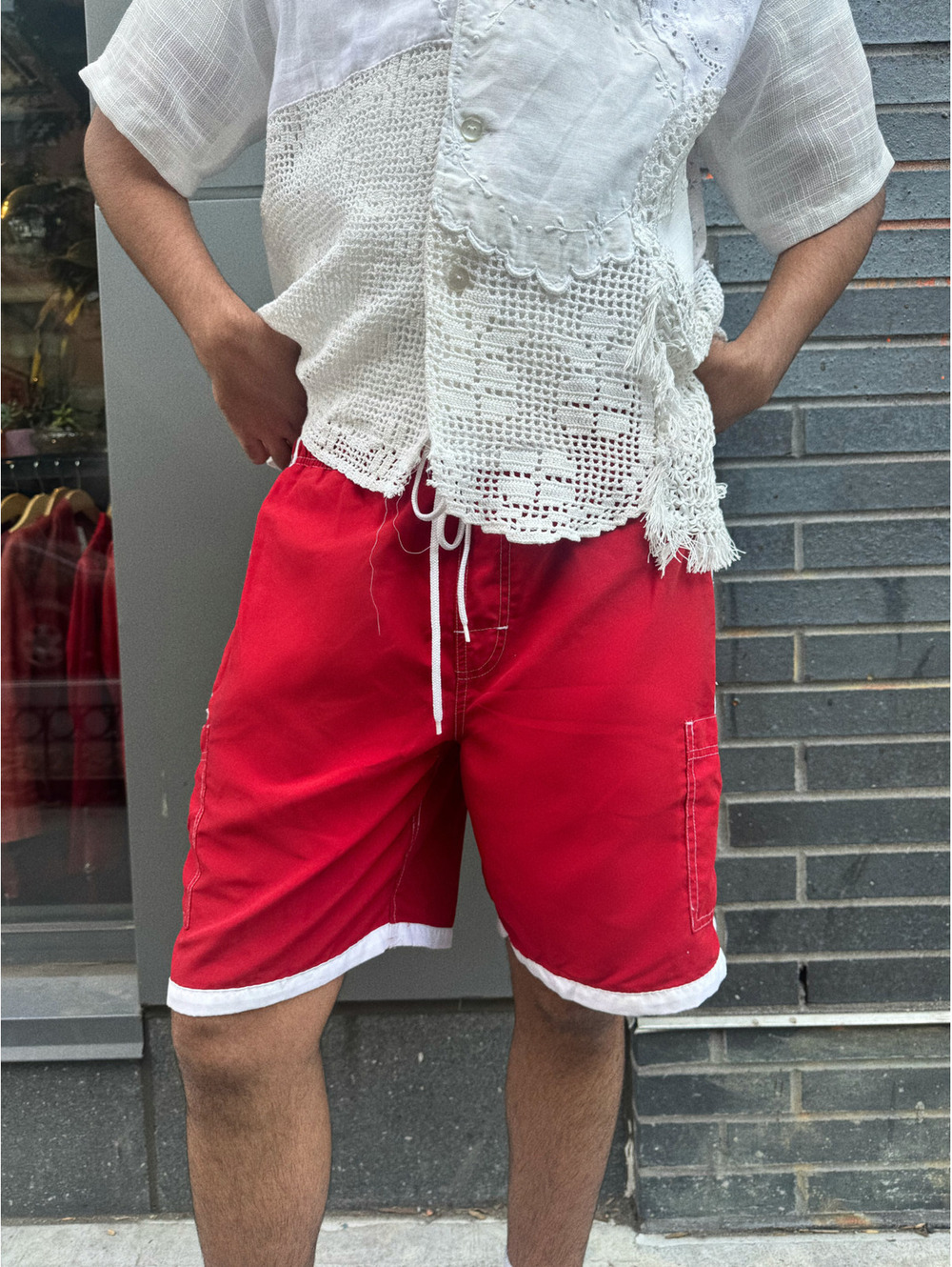 Talos Beach Shorts Red & White